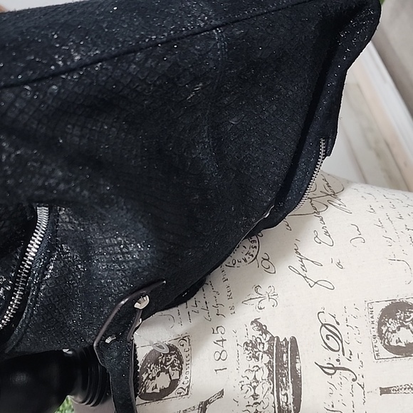 B. Makowsky  black metallic satchel. - Picture 7 of 7